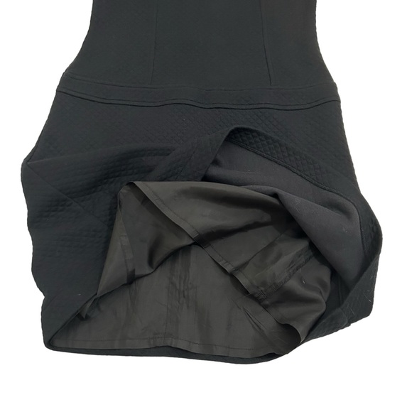 Anne Willi Paris Black Quilted Drop Waist Long Sleeve Dress, Size 1=6 - Picture 4 of 14